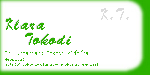 klara tokodi business card